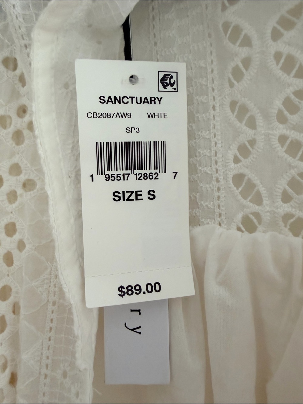 Sanctuary White Eyelet Ruffle Sleeve Blouse - Picture 12 of 15